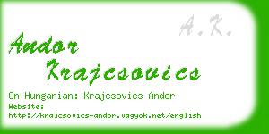 andor krajcsovics business card
